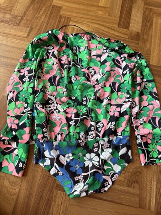 Body Zara floreale manica lunga