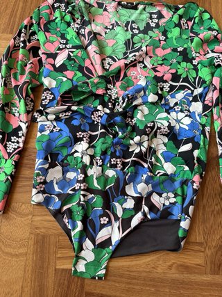 Body Zara floreale manica lunga