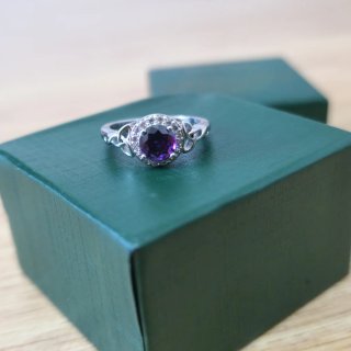 Anillo Plata 925 Circonitas Moradas