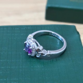 Anillo Plata 925 Circonitas Moradas