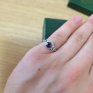 Anillo Plata 925 Circonitas Moradas
