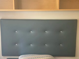 Cabecero 135cm Piel Sintética Gris