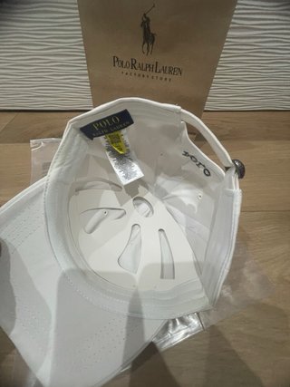 Cappello Polo Ralph Lauren bianco logo blu