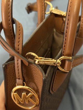 Michael Kors Mini Mercer Bolso Marrón Dorado