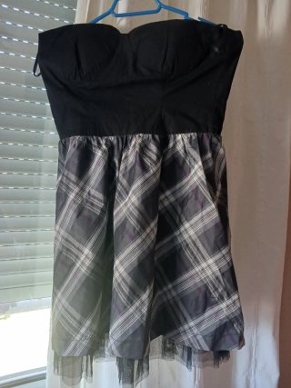 Vestido fiesta negro y gris talla M
