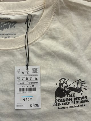Camiseta Pull&Bear Beige Talla XL