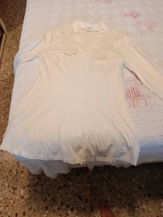 Blusa Camicie Beige Flores