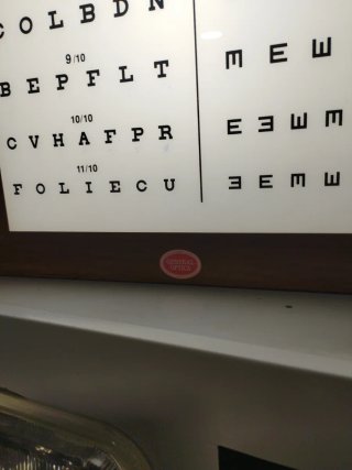 Optotipo General Óptica para medir visión