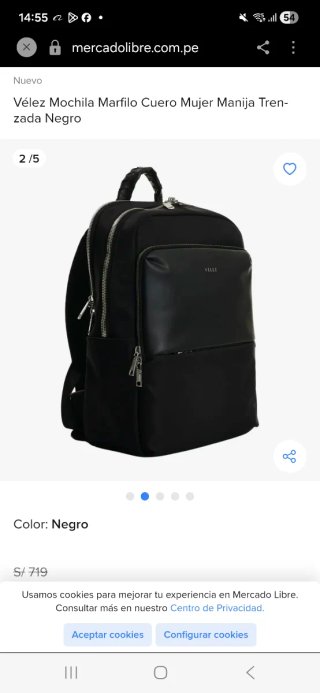 Mochila Velez Negra