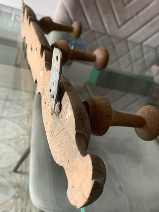 Antico attaccapanni in legno tornito '900