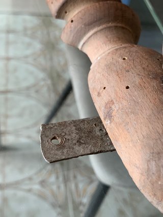 Antico attaccapanni in legno tornito '900