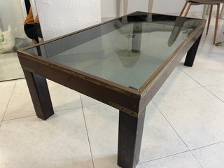 Mesa de centro madera y cristal 120x60