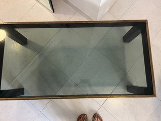 Mesa de centro madera y cristal 120x60