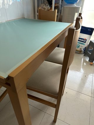 Comedor cristal y madera