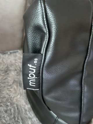 sillon puff negro polipiel mi puf