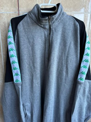 Sudadera Kappa Quarter-Zip Vintage Gris