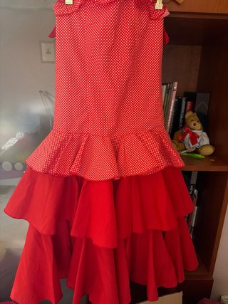 Vestido Gitana Rojo Lunares niña 6/7/8 años