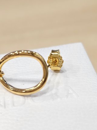 Pendientes Pandora Círculo Orgánico Dorado