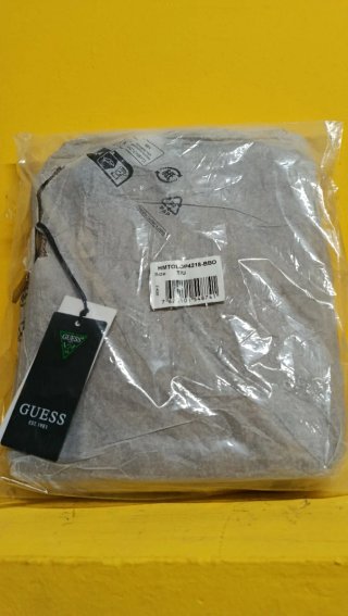 Bandolera Guess Hombre Beige/Marrón Doble Cierre