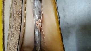Bandolera Guess Hombre Beige/Marrón Doble Cierre