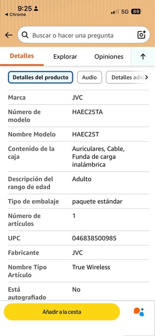 Auriculares Inalámbricos JVC YT18 Azul