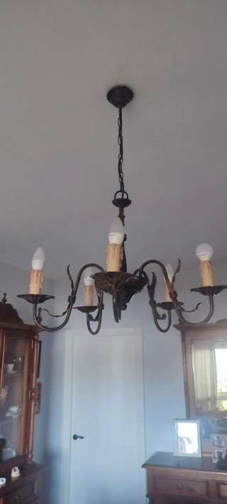 Lámpara de salón metal y cristal