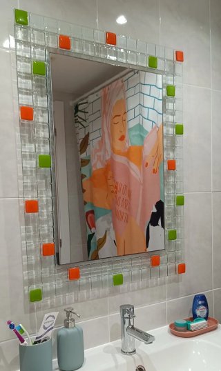 Specchio da Bagno Decorato 80x60 cm