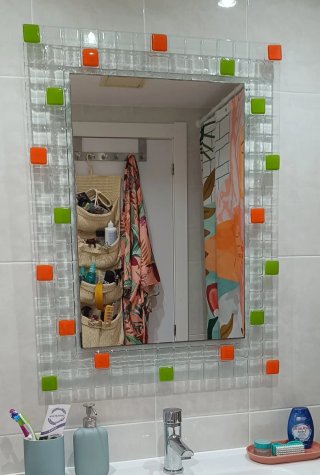 Specchio da Bagno Decorato 80x60 cm