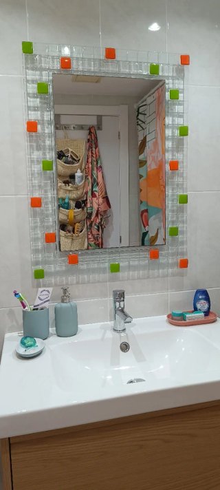 Specchio da Bagno Decorato 80x60 cm