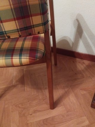 2 Sillas Madera Tapizadas Tela Tartán