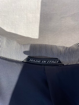 Blazer Sartoriale Vintage Bianco a Righe Blu