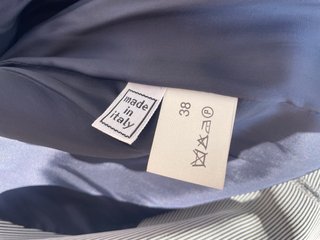 Blazer Sartoriale Vintage Bianco a Righe Blu