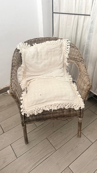 Silla de mimbre artesanal