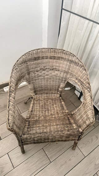 Silla de mimbre artesanal