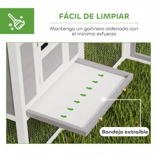 Gallinero madera y metal gris/blanco