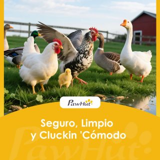 Gallinero madera y metal gris/blanco