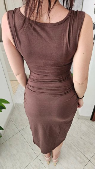 Abito marrone elasticizzato donna