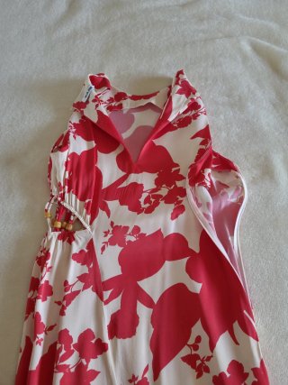 Vestido Salsa Estampado Rojo Hueso