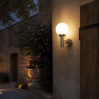 Aplique exterior Eglo Nisia-C Bluetooth Plata