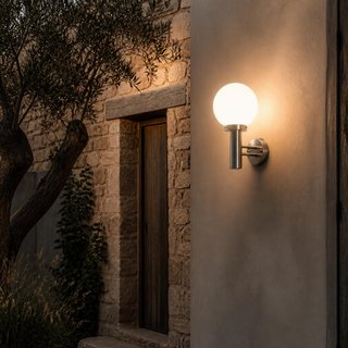 Aplique exterior Eglo Nisia-C Bluetooth Plata