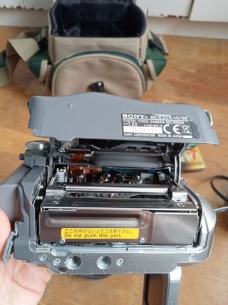 Videocámara Fujifilm con accesorios