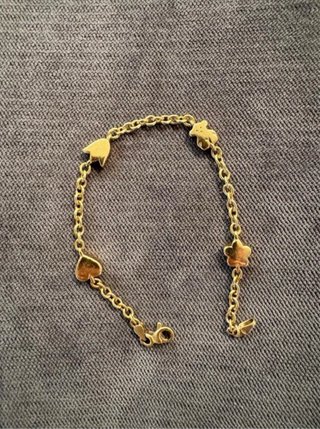 Pulsera Tous Oso Corazón Flor Oro
