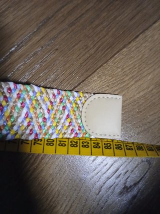 Cintura intrecciata multicolore con fibbia