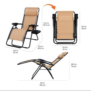 Silla reclinable beige y negra
