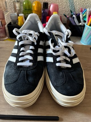 Adidas Gazelle Plataforma Negro Blanco