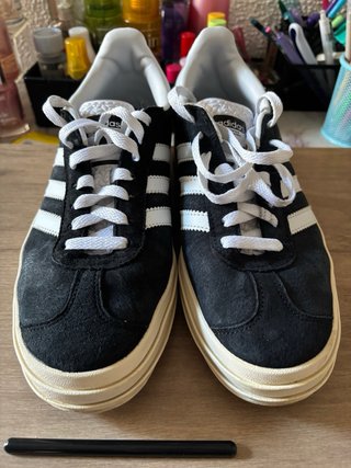 Adidas Gazelle Plataforma Negro Blanco