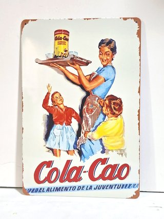 Cartel Metálico Cola Cao Retro Vintage