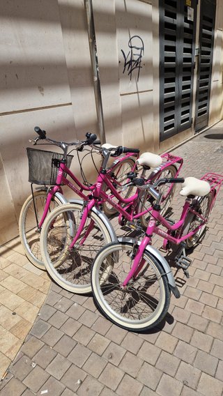 Bicicleta rosa paseo niña