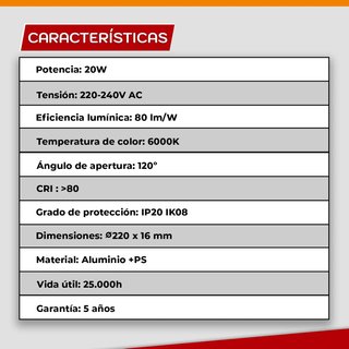 Downlight LED circolare sottile Popp® 20W