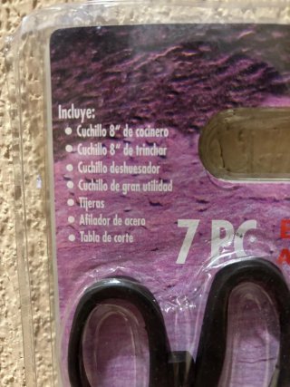 Set di coltelli da cucina Hers 7 pezzi con tagliere